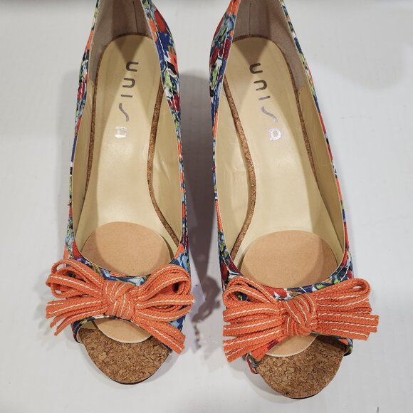 Unisa Open Toe Woven Floral Unastor Wedges Size 11M - Picture 9 of 10